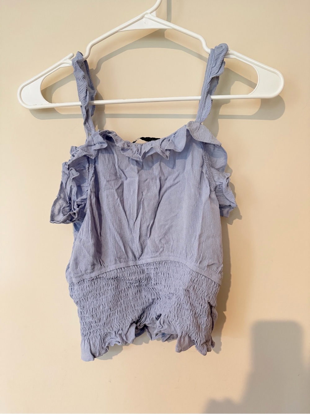 Girls Blue Ruffle Tank Top - Picture 2 of 3